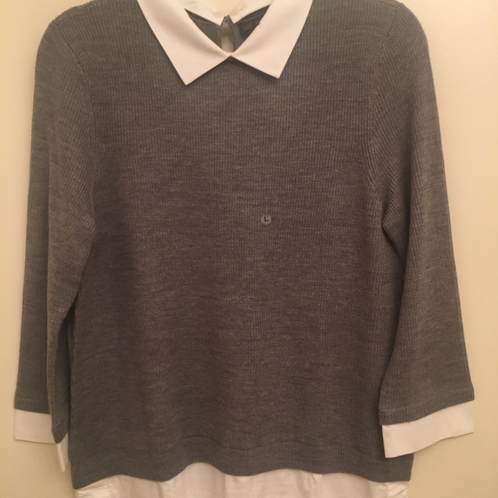 Brooks Brothers Woman Sweater with Collared Shirt
